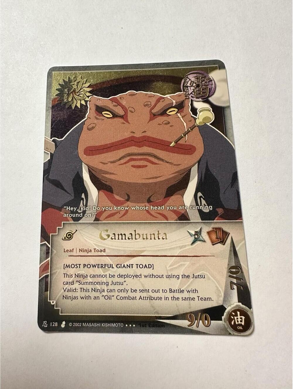Gamabunta 128 Super Rare 1st Edition - Gold Foil Curse of the Sand Naruto CCG